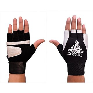                      SKYFIT Super Comfortable Lycra gym gloves Gym & Fitness Gloves  (Black)                                              