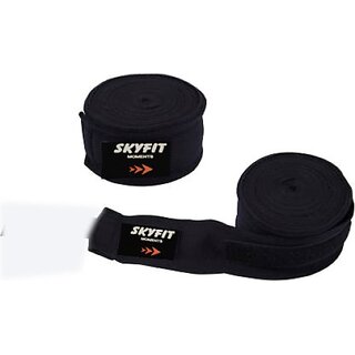                      SKYFIT BLACK HAND WRAP FOR GYM BOXING AND WRIST PAIN Gym & Fitness Gloves  (Black)                                              
