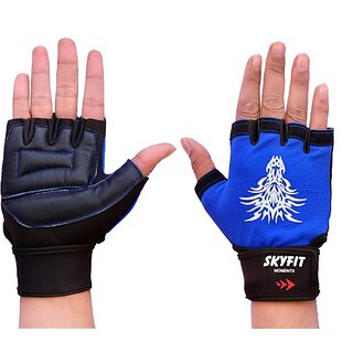                       SKYFIT WORKOUT GLOVES Gym & Fitness Gloves  (Blue, Black)                                              