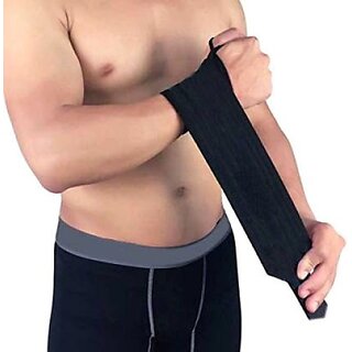                       SKYFIT Wrist Supports Band For Gym Gym & Fitness Gloves  (Black)                                              