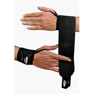                       SKYFIT WRIST SUPPORTS BAND FOR GYM WORKOUT GLOVES Gym & Fitness Gloves  (Black)                                              