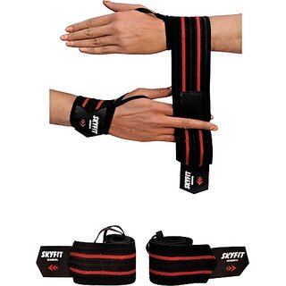                       SKYFIT COMBO of 2 Heavy Wrist Support Band For Gym Workout Sports and Tennis Wrist Support  (Black)                                              