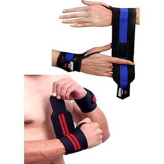                       SKYFIT COMBO 2 Strong and Heavy Grip Wrist Support Band For men And Wowen Wrist Support  (Black, Red, Blue)                                              