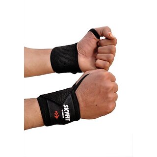                       SKYFIT Heavy Wrist Support Band For Men And Women Wrist Support  (Black)                                              