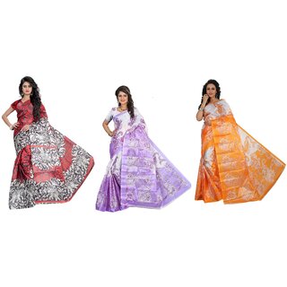                       SVB Sarees Multicolour Taffeta Silk Saree Without Blouse Piece                                              