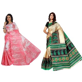                       SVB Saree Multicolour Taffeta Silk Saree Without Blouse Piece                                              