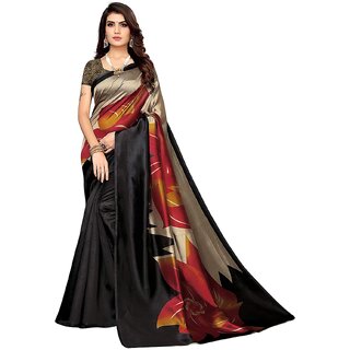 SVB Sarees Black Art Silk Mysore Silk Saree SVB Sarees Black Art Silk Mysore Silk Saree