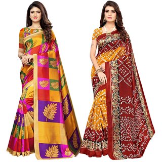 SVB Sarees Kanjeevaram Printed Saree Combo Of 2 Saree SVB Sarees Kanjeevaram Printed Saree Combo Of 2 Saree