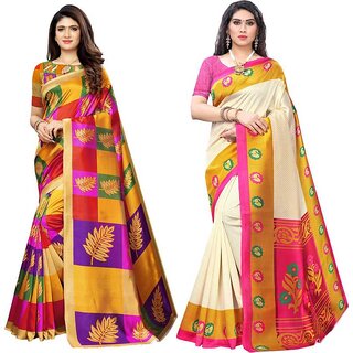                       SVB Sarees Kanjeevaram Printed Saree Combo Of 2 Saree                                              