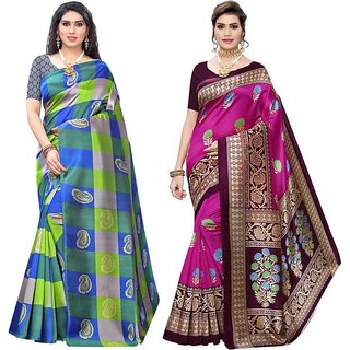                       SVB Sarees Kanjeevaram Printed Saree Combo Of 2 Saree                                              