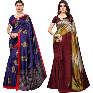                       SVB Sarees Silk Printed Saree Combo Of 2 Saree                                              