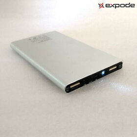 Expode Power 10000mAh Triple USB for All USB-Charged Devices Output Power Bank (Silver) (Assorted Color)