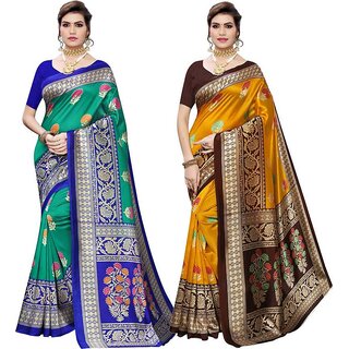                       SVB Sarees Kanjeevaram Printed Saree Combo Of 2 Saree                                              