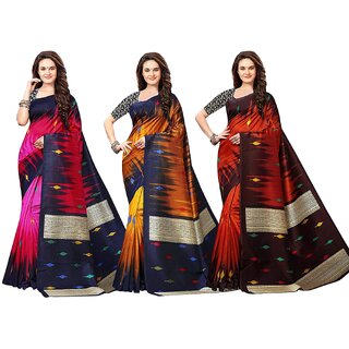 SVB Sarees Bhagalpuri Silk Saree Combo Of 3 Saree SVB Sarees Bhagalpuri Silk Saree Combo Of 3 Saree