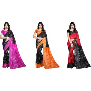 SVB Sarees Multicolour Printed Saree Pack Of 3 SVB Sarees Multicolour Printed Saree Pack Of 3