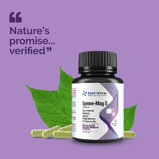                       Gymne-Mag D Natural Sugar Control Supplement with Active Magnesium  Vitamin D3                                              