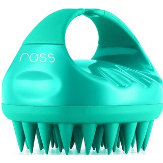 Ross Hair Exfoliating Scalp Massager Shampoo Brush with Soft Silicone Bristles; Anti Dandruff; Green