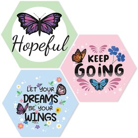 Sketchfab Hopeful Keep Going Hexagon Wall Hanging Decorative Item for Home (2530216)