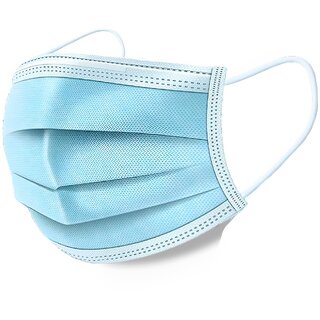                       Mycure Melt Blown Fabric 3 Ply Disposable Blue Face Mask (Pack of 50 Pcs) (3 Ply Blue-MB-50pcs)                                              