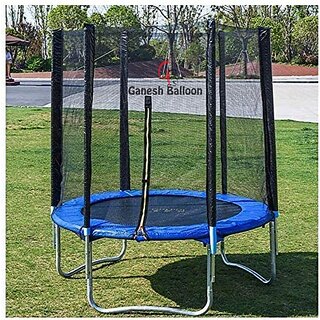 GANESH SKY BALLOON (6 Feet) Premium Fitness Trampoline with net and Poles Safety Pad Trampoline for Kids  Adults