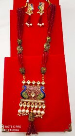 Designer Royal Two Peacock Pendent Set With Earring