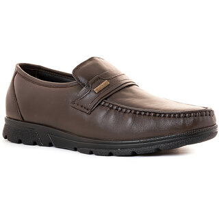 British Walkers Brown Leather Slip-On Formal Shoe for Men