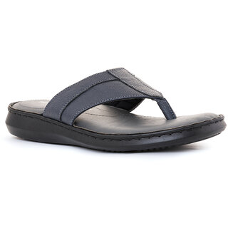 Buy Khadim British Walkers Navy Blue Leather Flip Flops for Men
