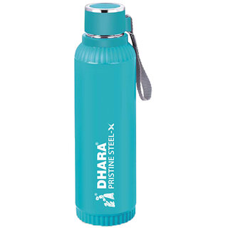 Dhara Stainless Steel Quench 900 Inner Steel and Outer Plastic Water Bottle, 700ml, Aqua Blue BPA Free Leak Proof Dhara Stainless Steel Quench 900 Inner Steel and Outer Plastic Water Bottle, 700ml, Aqua Blue BPA Free Leak Proof