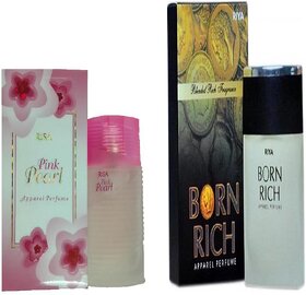 Riya BORN RICH  PERFUME 100 ML +PINK PEARL PERFUME 30 ML Eau de Parfum - 30 ml (Pack of 2)