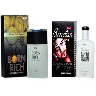                       Riya bindas and born rich combo Perfume - 200 ml (Pack of 2)                                              