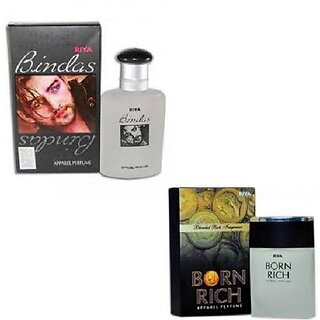                       Riya BINDAS AND BORN RICH Eau de Parfum - 60 ml (Pack of 2)                                              