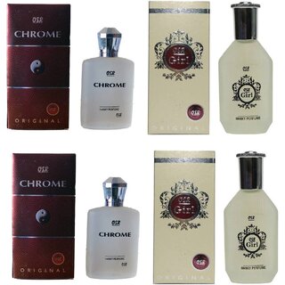                       OSR 2 Chrome 100ml and 2 Girl 110ML Parfume (Pack of 4) Perfume - 420 ml (Pack of 4)                                              