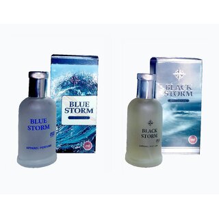                       OSR BLACK STORM  AND BLUE STORM 100 ML EACH APPAREL Eau de Parfum - 200 ml (Pack of 2)                                              