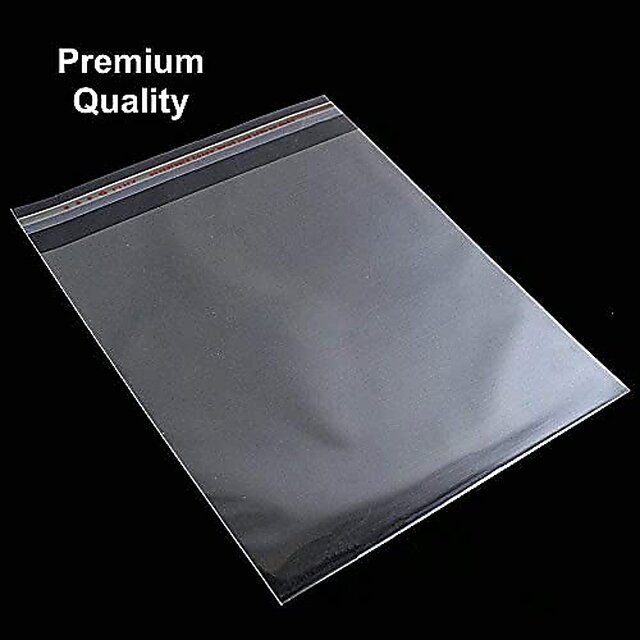 10X14 Inches: Transparent Plastic Packing Bags Adhesive Plastic Poly Bag