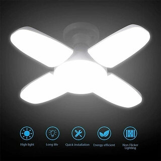                       Sarvatr  4 Blade Fan Shape LED Light Bulb 28W and B22 Holder with Ultra Bright (White) Pendants Ceiling Lamp                                              