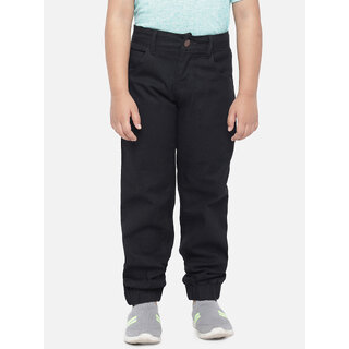                       Kotty Boys Solid Cotton Lycra Black Jeans                                              