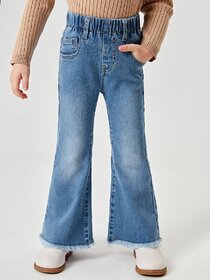 Kotty Girls Cotton Blend Blue Flared Jeans