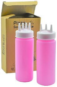 Kitchen Storage Plastic 3 Nozzle Squeeze Ketchup Bottle - 360 ml