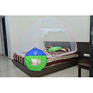                       Royal Single Bed Foldable Mosquito Net With Border                                              