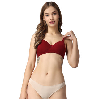                       loving care womens lightly padded bras (Maroon) Lightly Padded Bra                                              