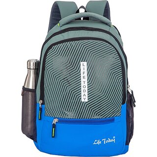                       Life Today Large 35 L Backpack School Bags Backpacks for Boys Girls Stylish Men and Women College Office (Blue)                                              