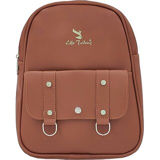                       Backpack Small 10 L Backpack New Trendy Fashionable Backpack & Girl Waterproof Backpack (Tan, 10 L)                                              