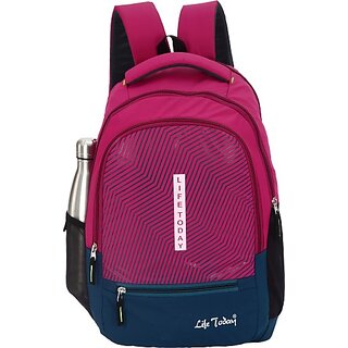                       Life Today Large 35 L Backpack School Bags Backpacks for Boys Girls Stylish Men and Women College Office (Maroon)                                              