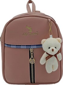 Small Backpack Girls Stylish Bag Vegan Leather Bags 3 L Backpack (Pink)