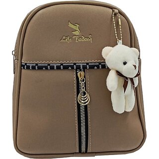                       Backpack Fashion Vegan Leather Small Daypacks Purse for Girls and Women Waterproof Daypack (Cream, 3 L)                                              