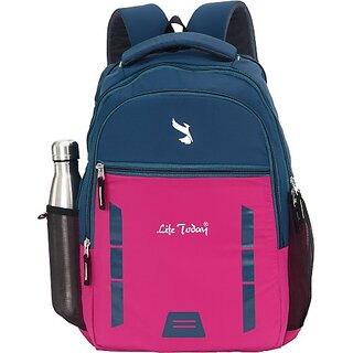                       Life Today Large 35 L Backpack Bags For Men | College Backpack | School Bag | Office Bag (Pink)                                              