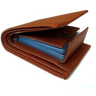 EAGLEBUZZ Men Tan Genuine Leather Wallet - Mini (9 Card Slots) EAGLEBUZZ Men Tan Genuine Leather Wallet - Mini (9 Card Slots)