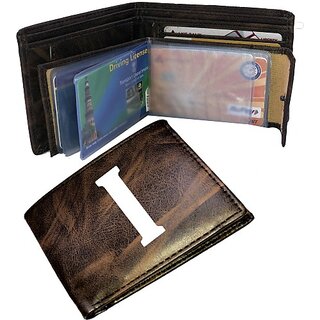                       EAGLEBUZZ Men  and  Women Casual Brown Artificial Leather Wallet (9 Card Slots)                                              