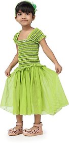 EAGLEBUZZ Barbie Girls Below Knee Casual Dress (Green, Short Sleeve)
