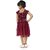 EAGLEBUZZ Baby Girls Below Knee Casual Dress (Maroon, Short Sleeve)